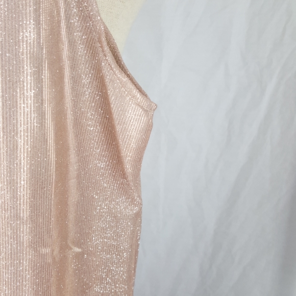 PINK SHINY METALLIC TOP SLIP ON SZ S/M - Picture 4 of 7